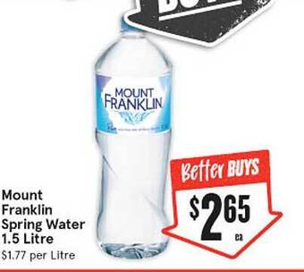 IGA Mount franklin spring water 1.5 litre offer