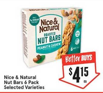IGA Nice & natural nut bars 6 pack offer