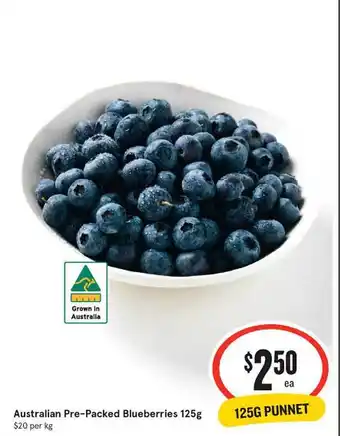 IGA Australian pre-packed blueberries offer