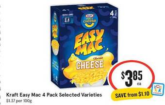 IGA Kraft easy mac 4 pack offer