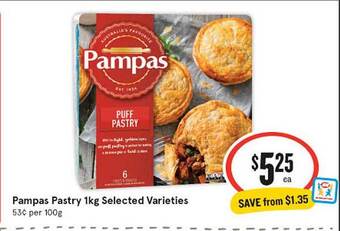 IGA Pampas pastry 1kg offer