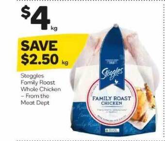 Woolworths Steggles family roast whole chicken offer