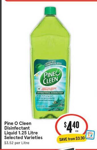 IGA Pine o cleen disinfectant liquid 1.25 litre offer