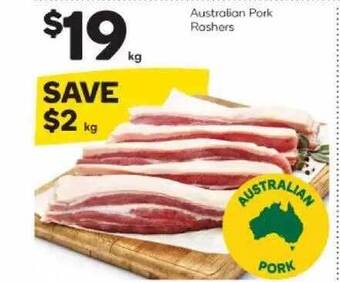 Woolworths Australian pork rashers offer