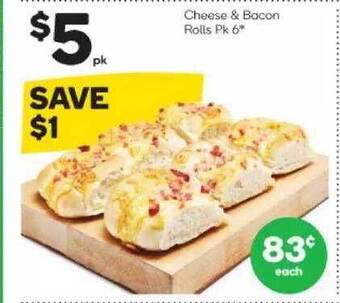 Woolworths Cheese & bacon rolls offer