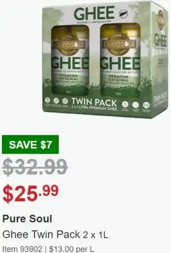 Pure Soul Ghee Twin Pack 2 x 1L