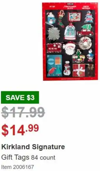 Costco Kirkland Signature Gift Tags 84 Count offer