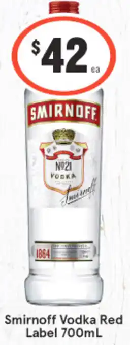 Smirnoff Vodka Red Label 700ml