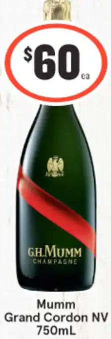 IGA Liquor Mumm Grand Cordon NV 750ml offer