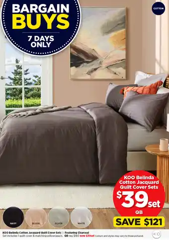 Spotlight Koo Belinda Cotton Jacquard Quilt Cover Set offer