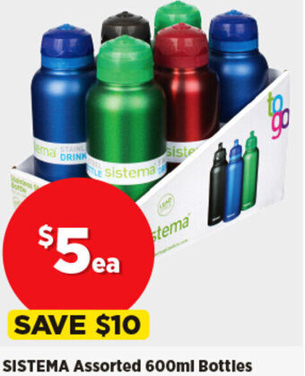 Spotlight Sistema Assorted 600ml Bottles offer