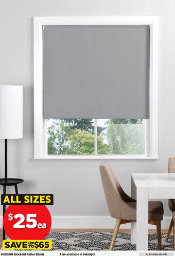 Spotlight Hudson Blockout Roller Blinds offer
