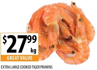 Supabarn Extra Large Cooked Tiger Prawns offer