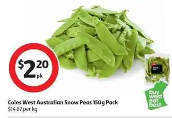 Coles Coles Australian Snow Peas 150g offer