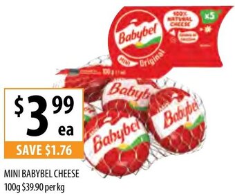 Supabarn Mini Babybel Cheese 100g offer