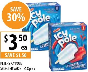 Supabarn Peters Icy Pole Selected Varieties 8 Pack offer