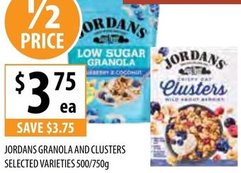 Jordans Granola And Clusters Selected Varieties 500/750g