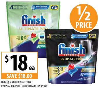 Supabarn Finish Quantum Ultimate Pro Dishwashing Tablet Selected Varieties 32/34's offer