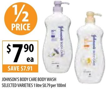 Supabarn Johnson's Body Care Body Wash Selected Varieties 1 Litre offer