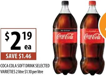 Supabarn Coca Cola Soft Drink Selected Varieties 2 Litre offer
