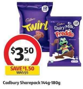 Coles Cadbury Sharepacks 144g-180g offer