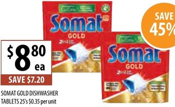 Supabarn Somat Gold Dishwasher Tablets 25's offer