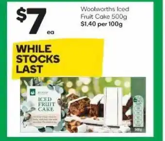 Woolworths Iced fruit cake offer