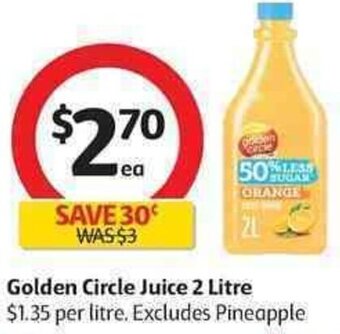 Coles Golden Circle Juice 2 Litre offer