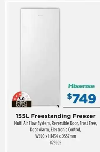 Betta Hisense 155l freestanding freezer offer