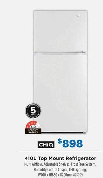 Betta Chiq 410l top mount refrigerator offer