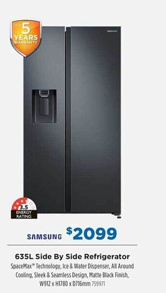 Betta Samsung 635l side-by-side refrigerator offer