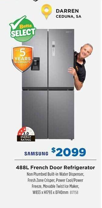 Betta Samsung 488l french door refrigerator offer