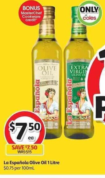 Coles La Española Olive Oil 1 Litre offer