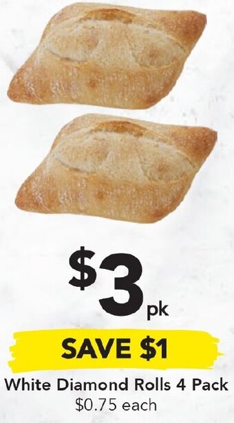 Drakes White Diamond Rolls 4 Pack offer
