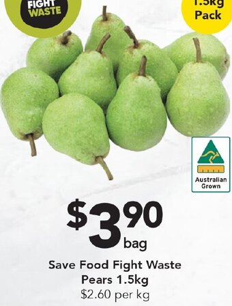 Drakes Save Food Fight Waste Pears 1.5Kg offer