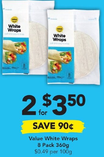 Drakes Value White Wraps 8 Pack 360g offer