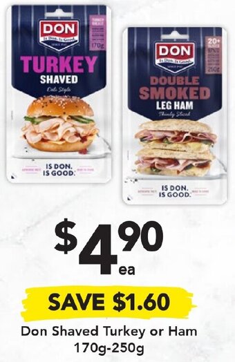 Drakes Don Shaved Turkey Or Ham 170g-250g offer