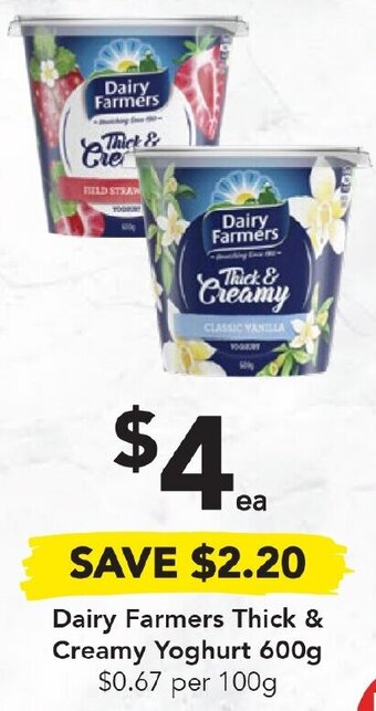 Drakes Dairy Farmers Thick & Creamy Yoghurt 600g offer