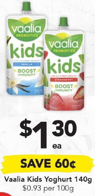 Drakes Vaalia Kids Yoghurt 140g offer