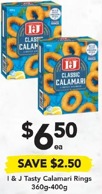 I & J Tasty Calamari Rings 360g-400g