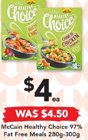 Drakes McCain Healthy Choice 97% Fat Free Meals 280g-300g offer