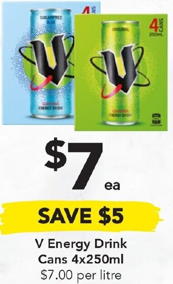 Drakes V Energy Drink Cans 4x250ml offer