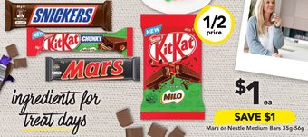 Drakes Mars Or Nestle Medium Bars 35g-56g offer