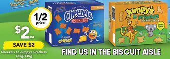Drakes Cheezels Or Jumpy's Crackers 135g-140g offer