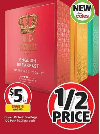 Coles Queen Victoria Tea Bags 100 Pack offer