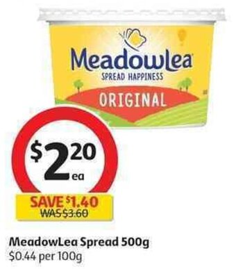 Coles MeadowLea Spread 500g offer