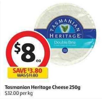 Coles Tasmanian Heritage Cheese 250g offer