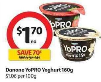 Coles Danone YoPro Yoghurt 160g offer
