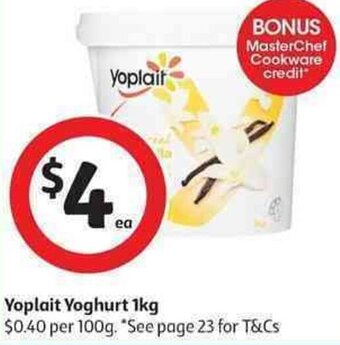 Coles Yoplait Yoghurt 1kg offer