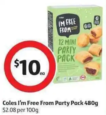 Coles Coles I'm Free From Party Pack 480g offer